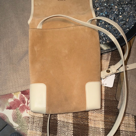 💯Loewe Tan and Cream Suede Crossbody Bag - Picture 15 of 16